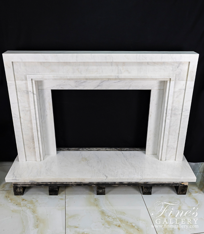 Marble Fireplaces  - A Contemporary Mantel In Statuary Marble - MFP-2478